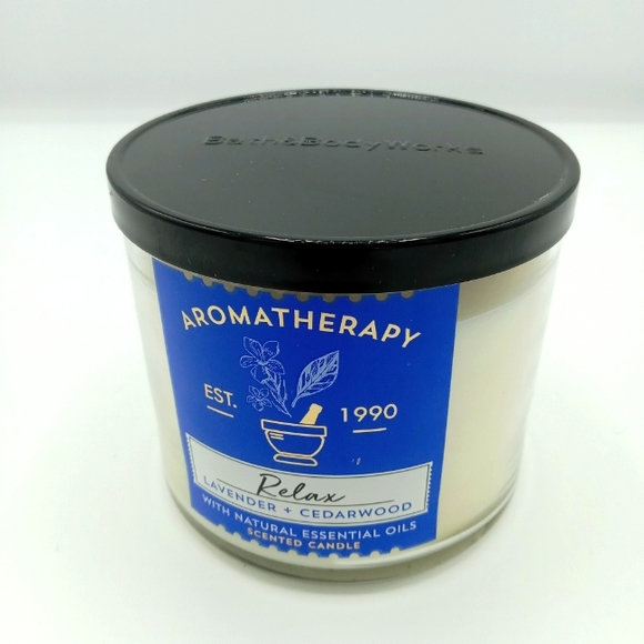 Bath & Body Works Accents Lavender Cedarwood Relax Aromatherapy Candle 3 Wick Candle Poshmark